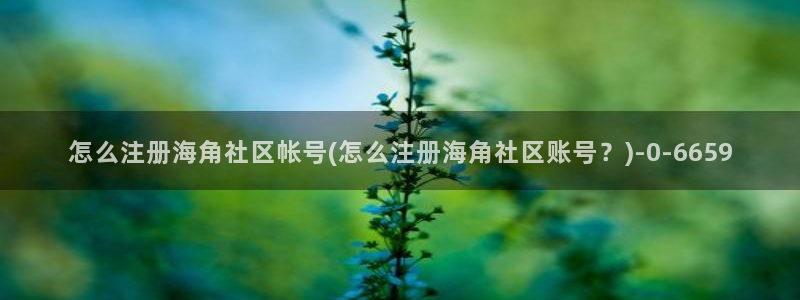 海角社区hjbfb:怎么注册海角社区帐号(怎么注册海角社区账号?)